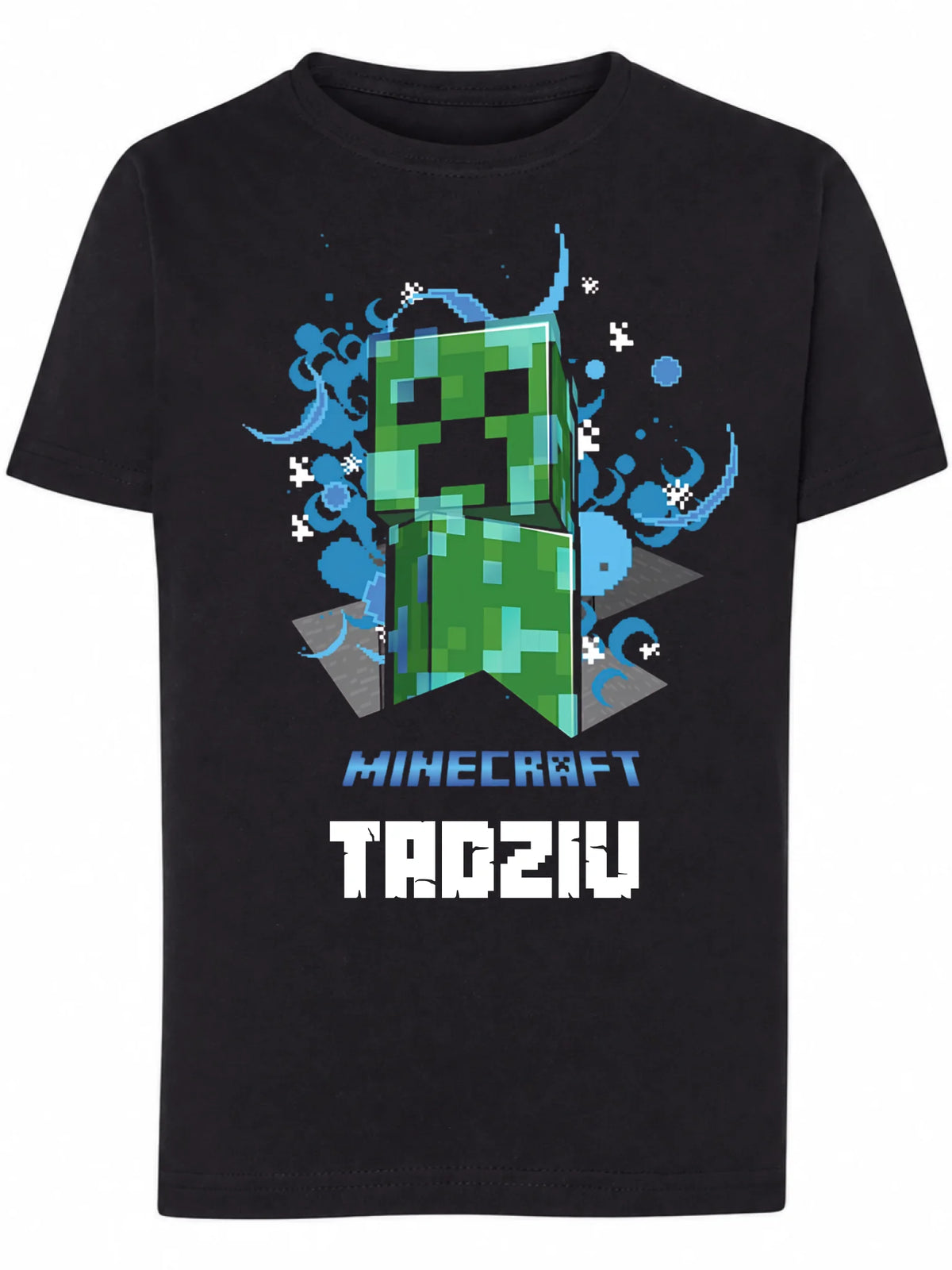 Koszulka Minecraft Creeper w niebieskim stylu
