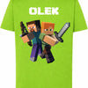 Koszulka Minecraft Steve i Alex z mieczami