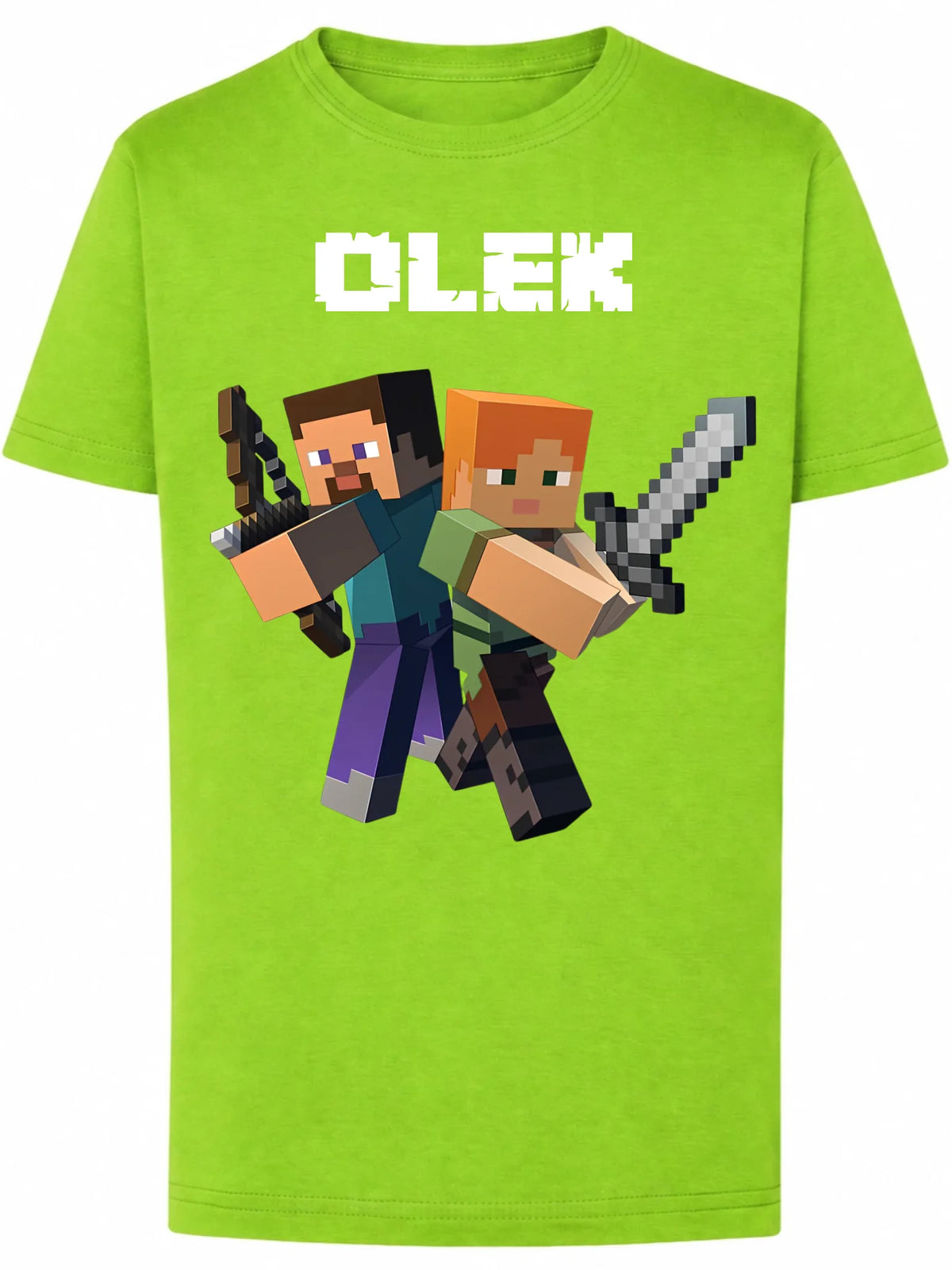 Koszulka Minecraft Steve i Alex z mieczami