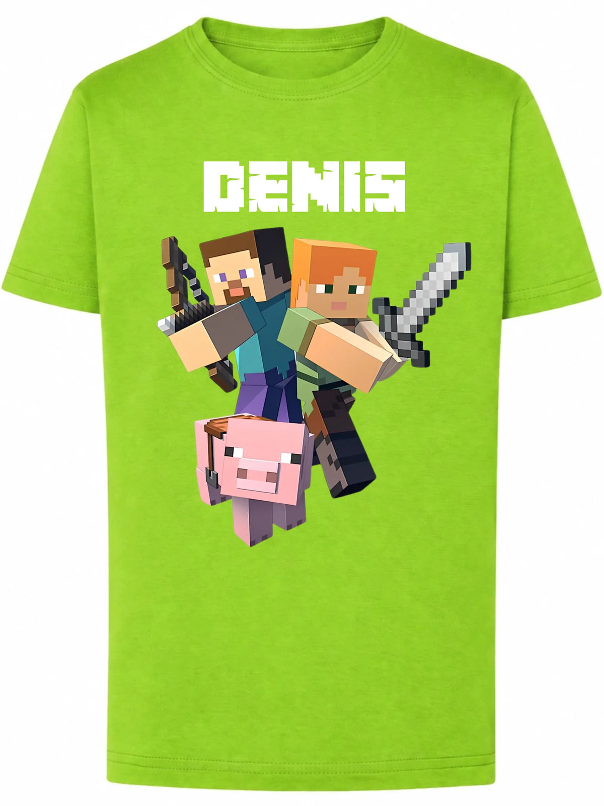 Koszulka Minecraft Steve, Alex i świnka