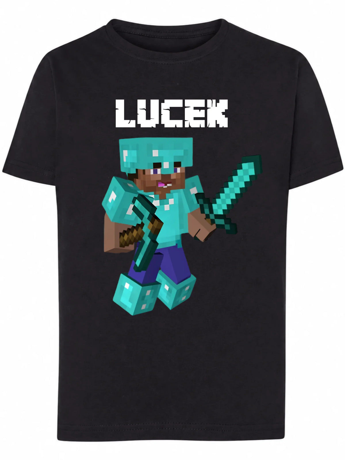 Koszulka Minecraft Steve w diamentowej zbroi