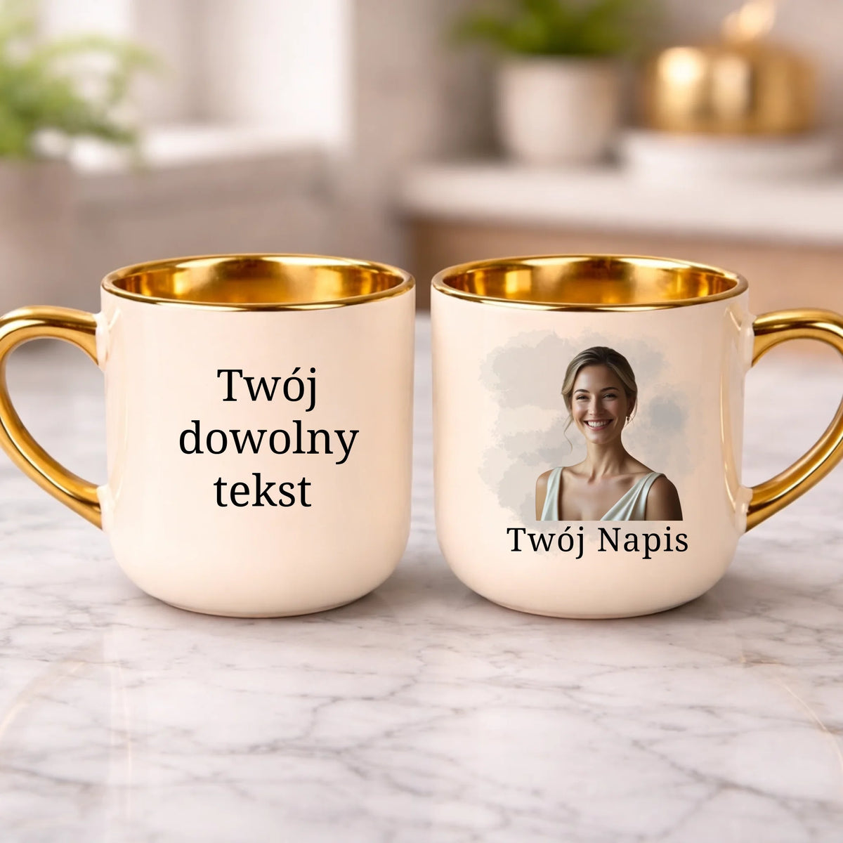 kubek z własnym nadrukiem 400ml personalizowane prezenty pl kremowy