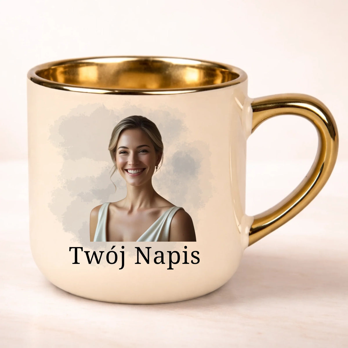kubek personalizowany z nadrukiem 400ml kremowy