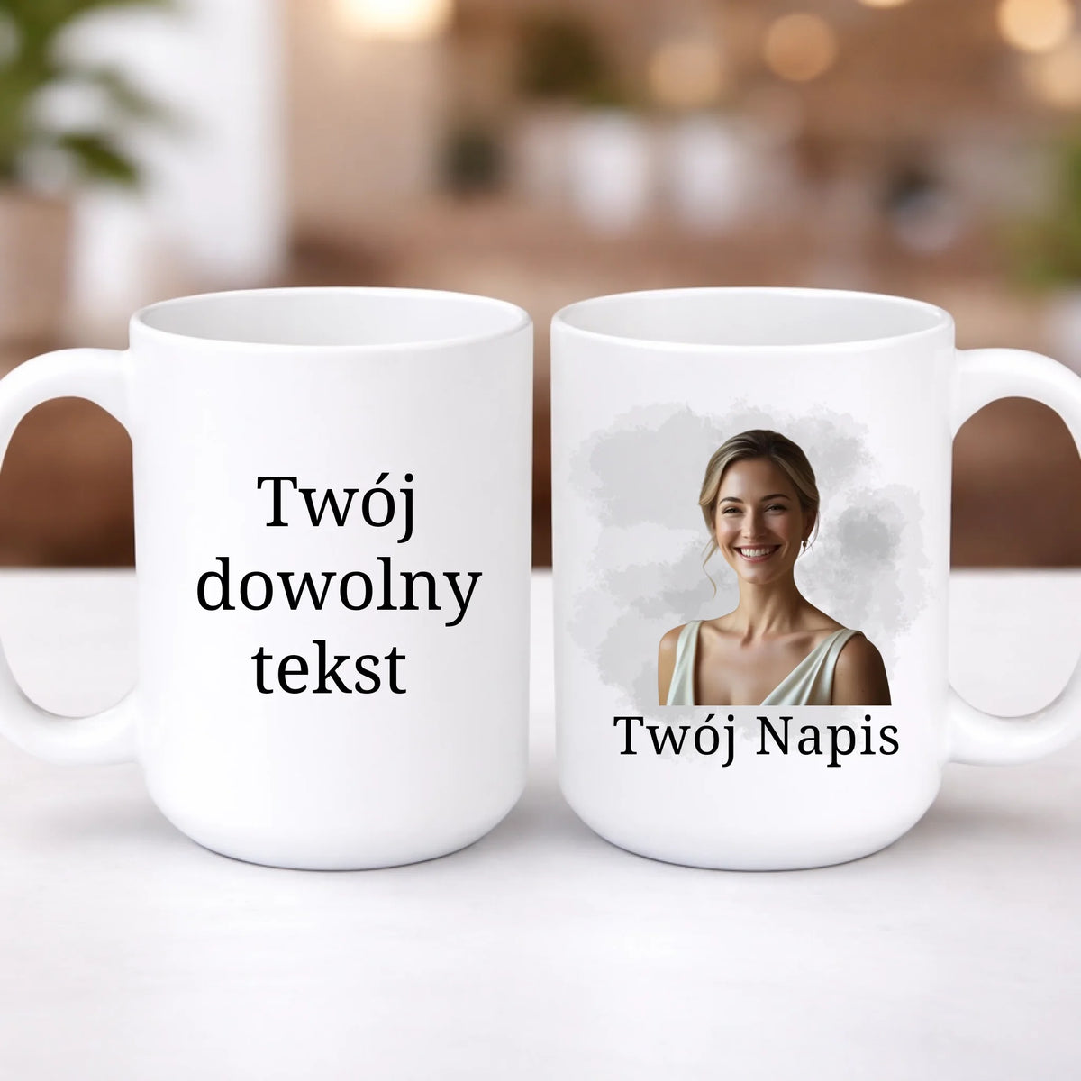kubek z własnym nadrukiem 440ml personalizowane prezenty pl bialy