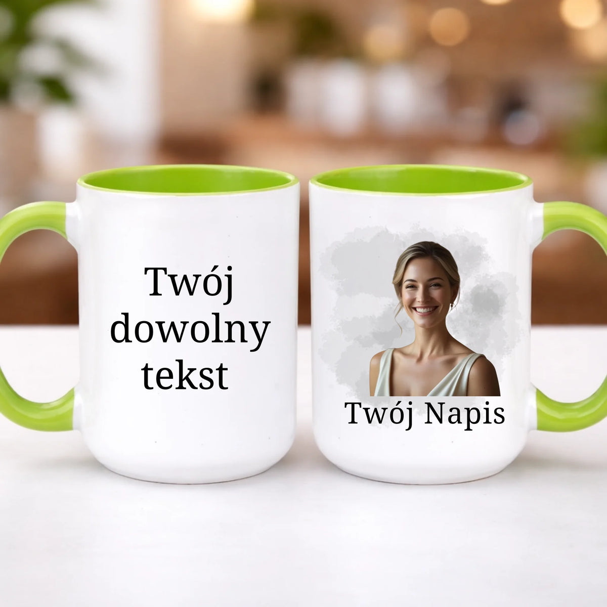 kubek z własnym nadrukiem 440ml personalizowane prezenty pl zielony