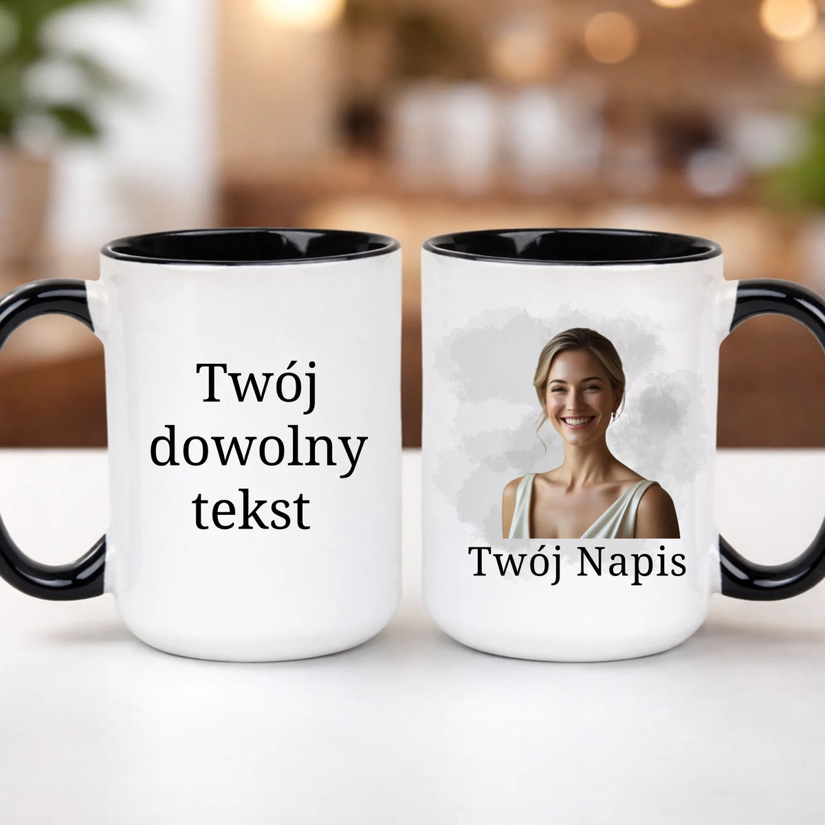 kubek z własnym nadrukiem 440ml personalizowane prezenty pl czarny