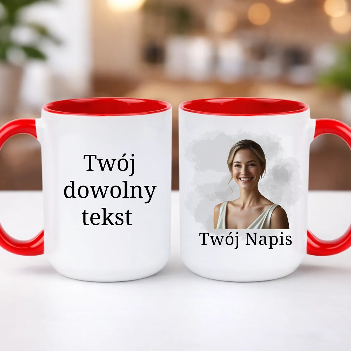 kubek z własnym nadrukiem 440ml personalizowane prezenty pl czerwony