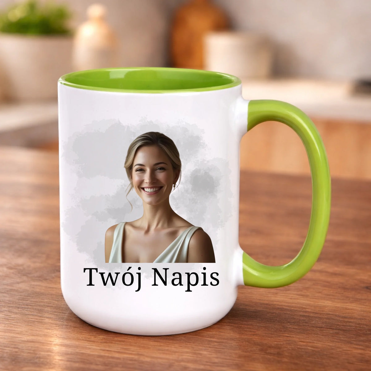 kubek z własnym nadrukiem 440ml personalizowane prezenty pl zielony