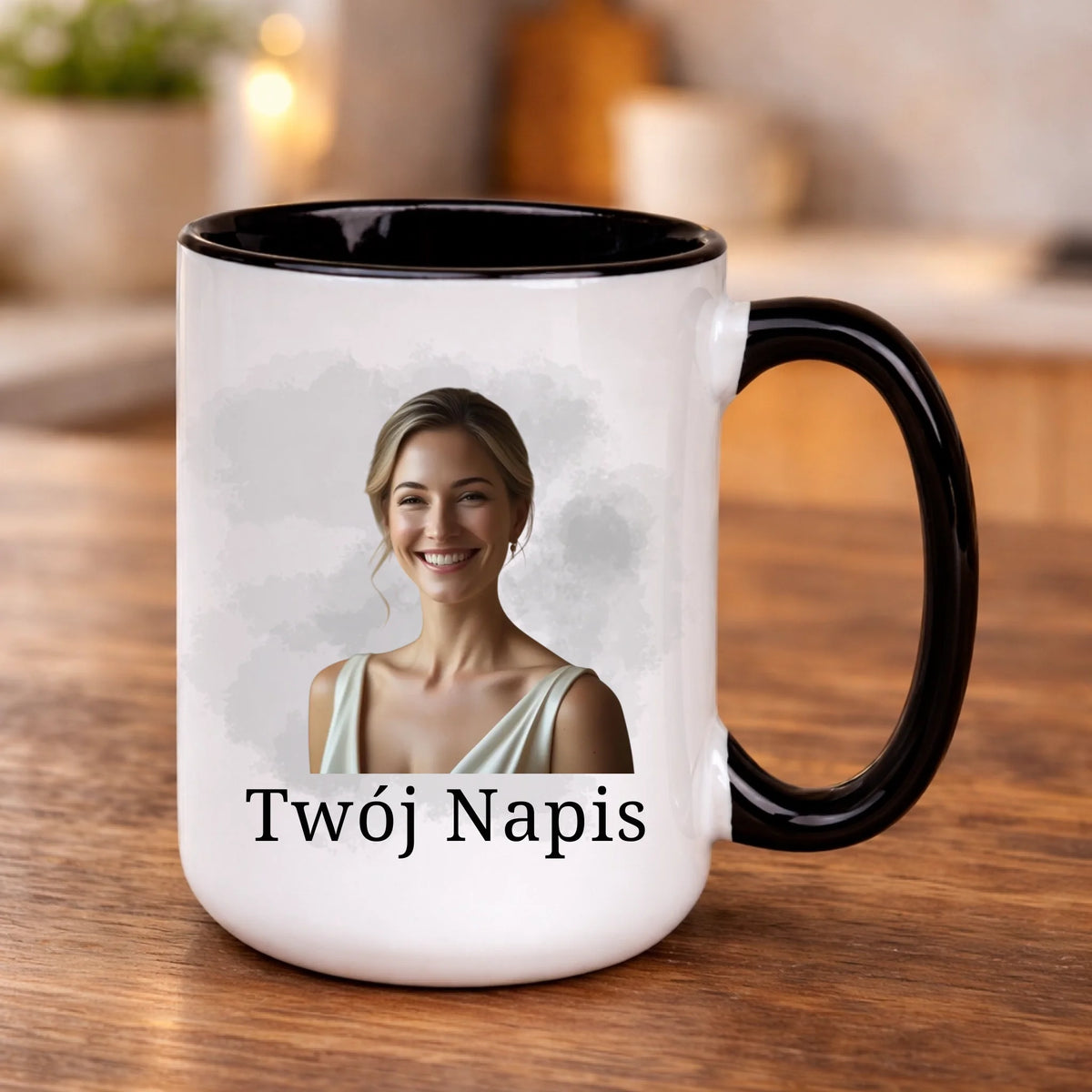 kubek z własnym nadrukiem 440ml personalizowane prezenty pl czarny