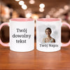 kubek z własnym nadrukiem 330ml personalizowane prezenty pl różowy