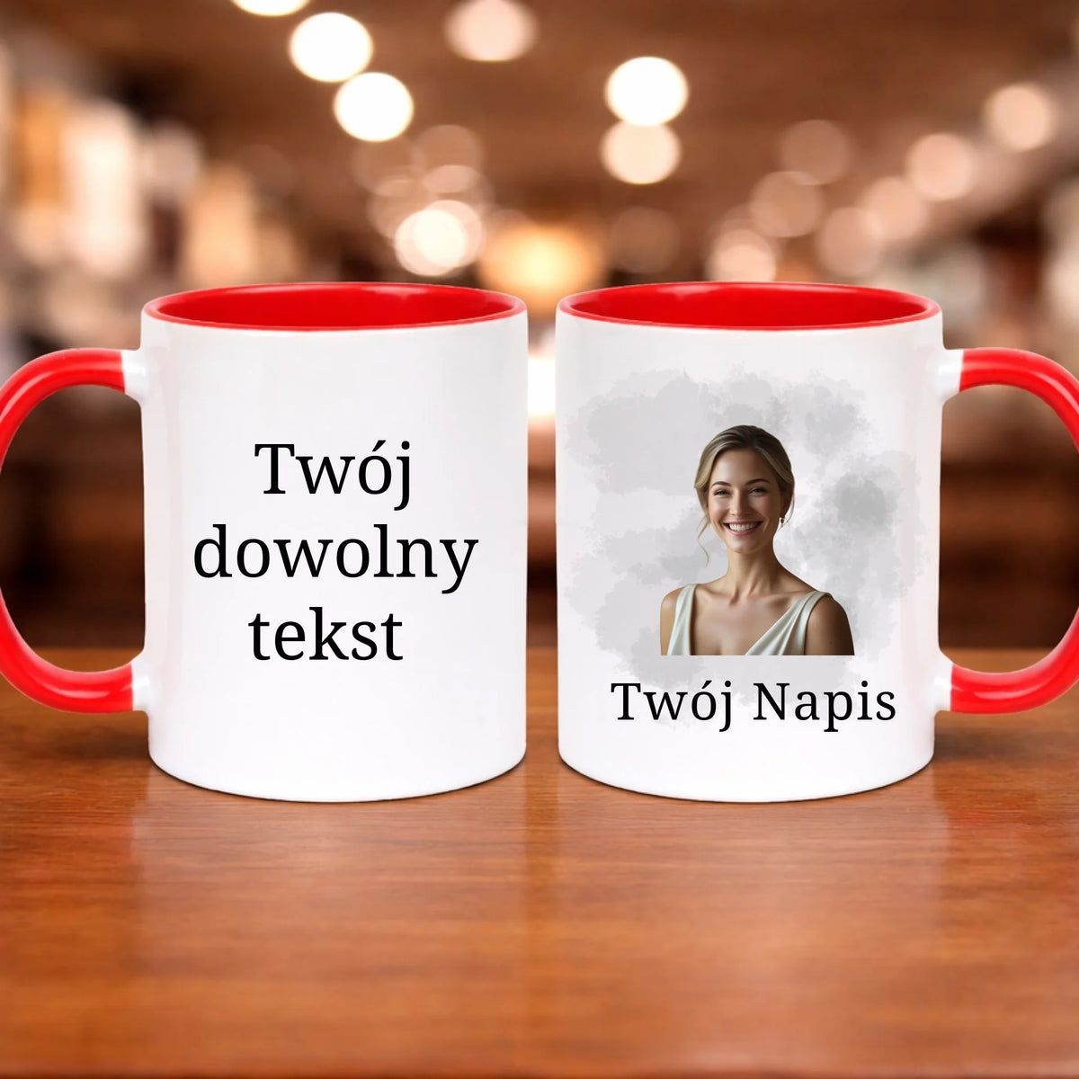kubek z własnym nadrukiem 330ml personalizowane prezenty pl czerwony