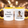 kubek z własnym nadrukiem 330ml personalizowane prezenty pl żółty