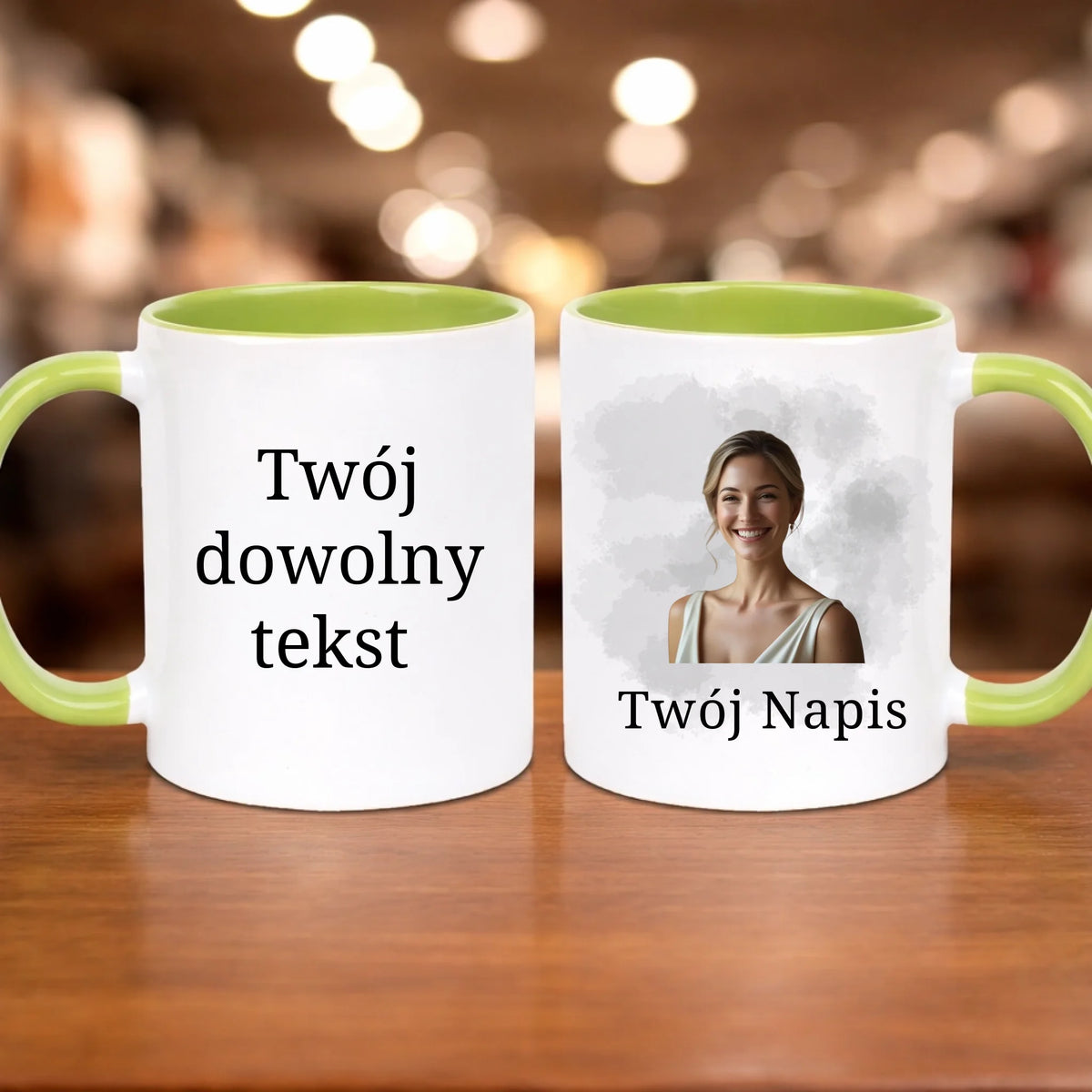kubek z własnym nadrukiem 330ml personalizowane prezenty pl zielony