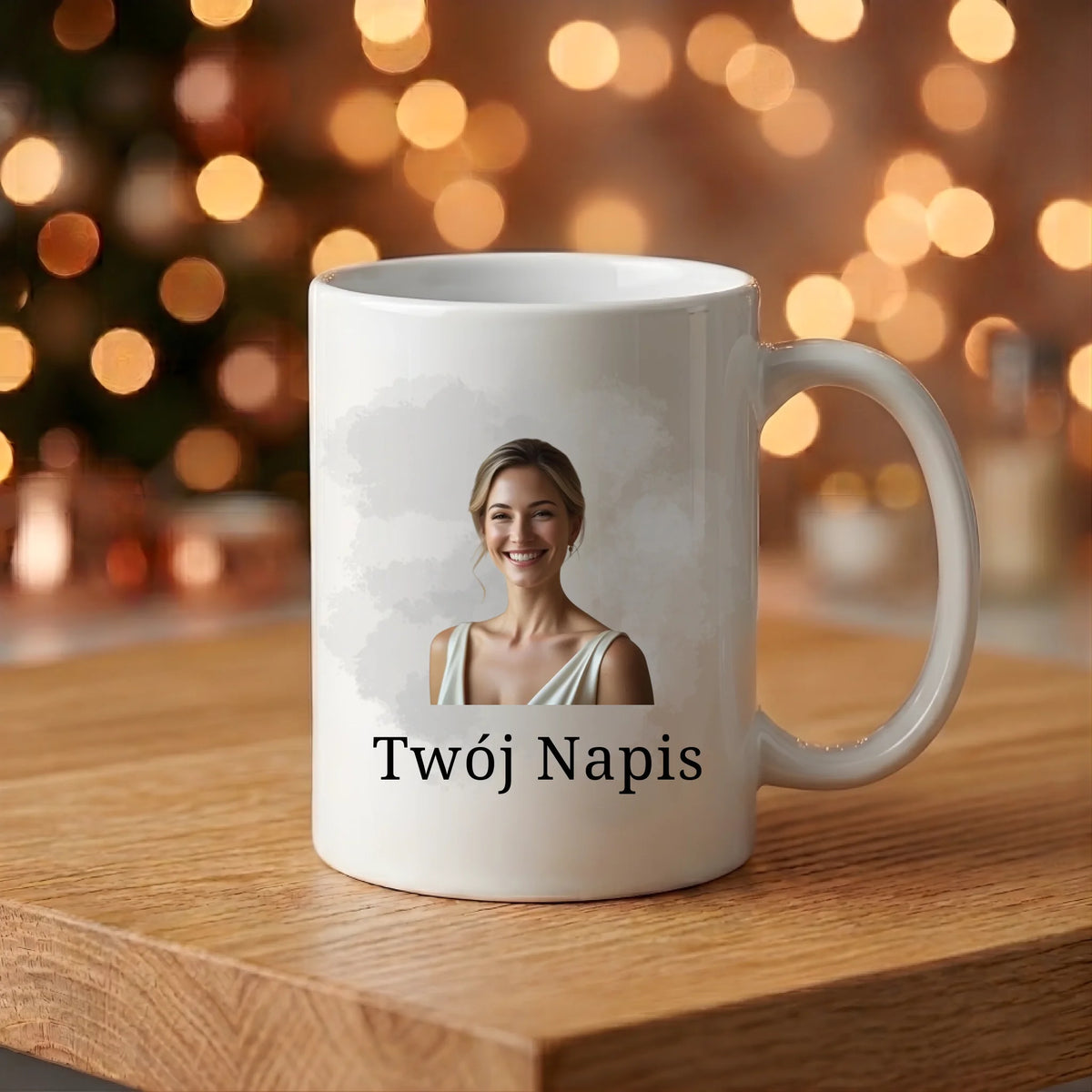 kubek z własnym nadrukiem 330ml personalizowane prezenty pl bialy