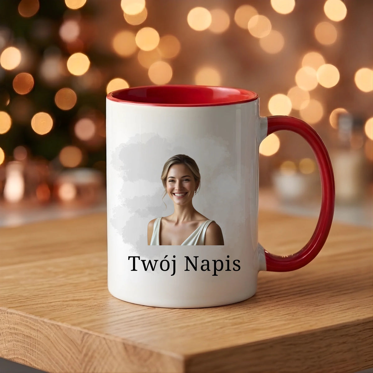 kubek z własnym nadrukiem 330ml personalizowane prezenty pl czerwony
