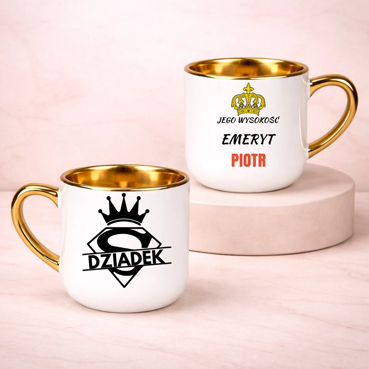 kubek z własnym nadrukiem 400ml personalizowane prezenty pl bialy
