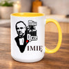 kubek z własnym nadrukiem 440ml personalizowane prezenty pl żółty