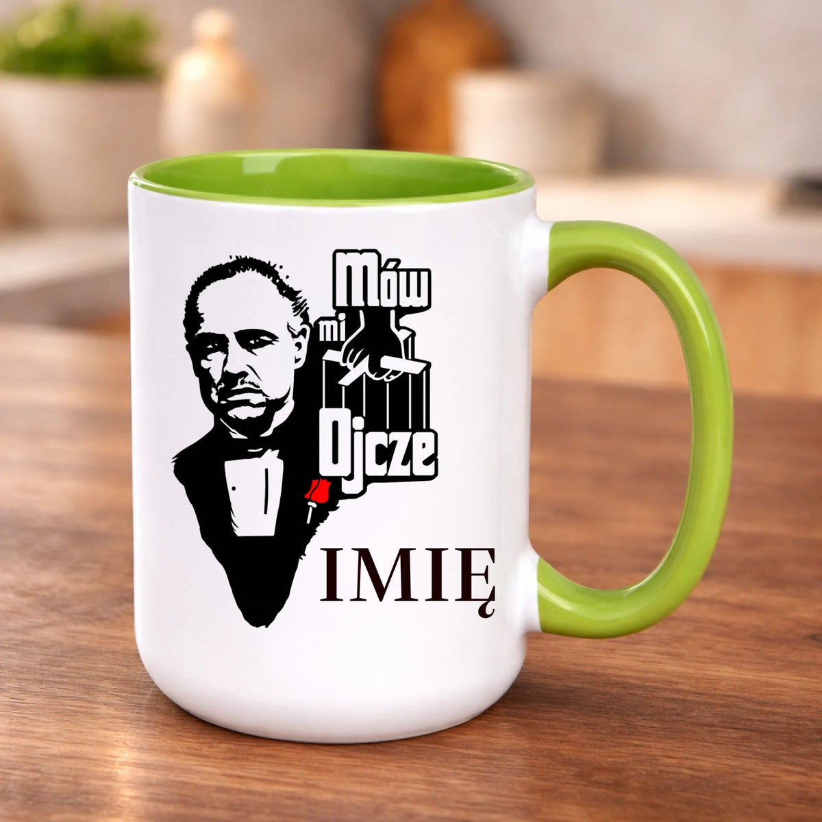 kubek z własnym nadrukiem 440ml personalizowane prezenty pl zielony
