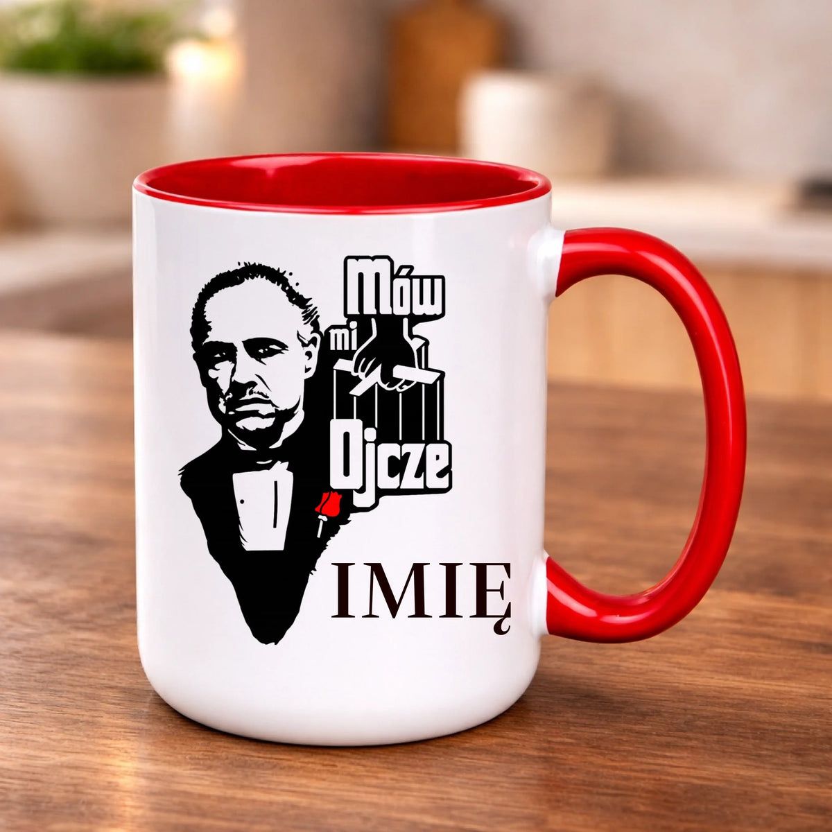 kubek z własnym nadrukiem 440ml personalizowane prezenty pl czerwony