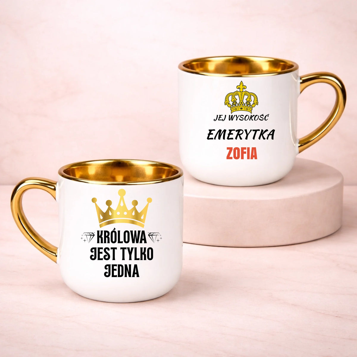 kubek z własnym nadrukiem 400ml personalizowane prezenty pl bialy