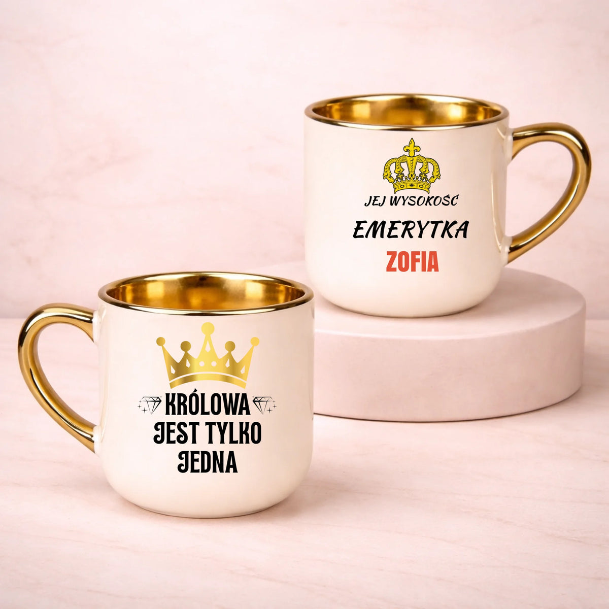 kubek z własnym nadrukiem 400ml personalizowane prezenty pl kremowy