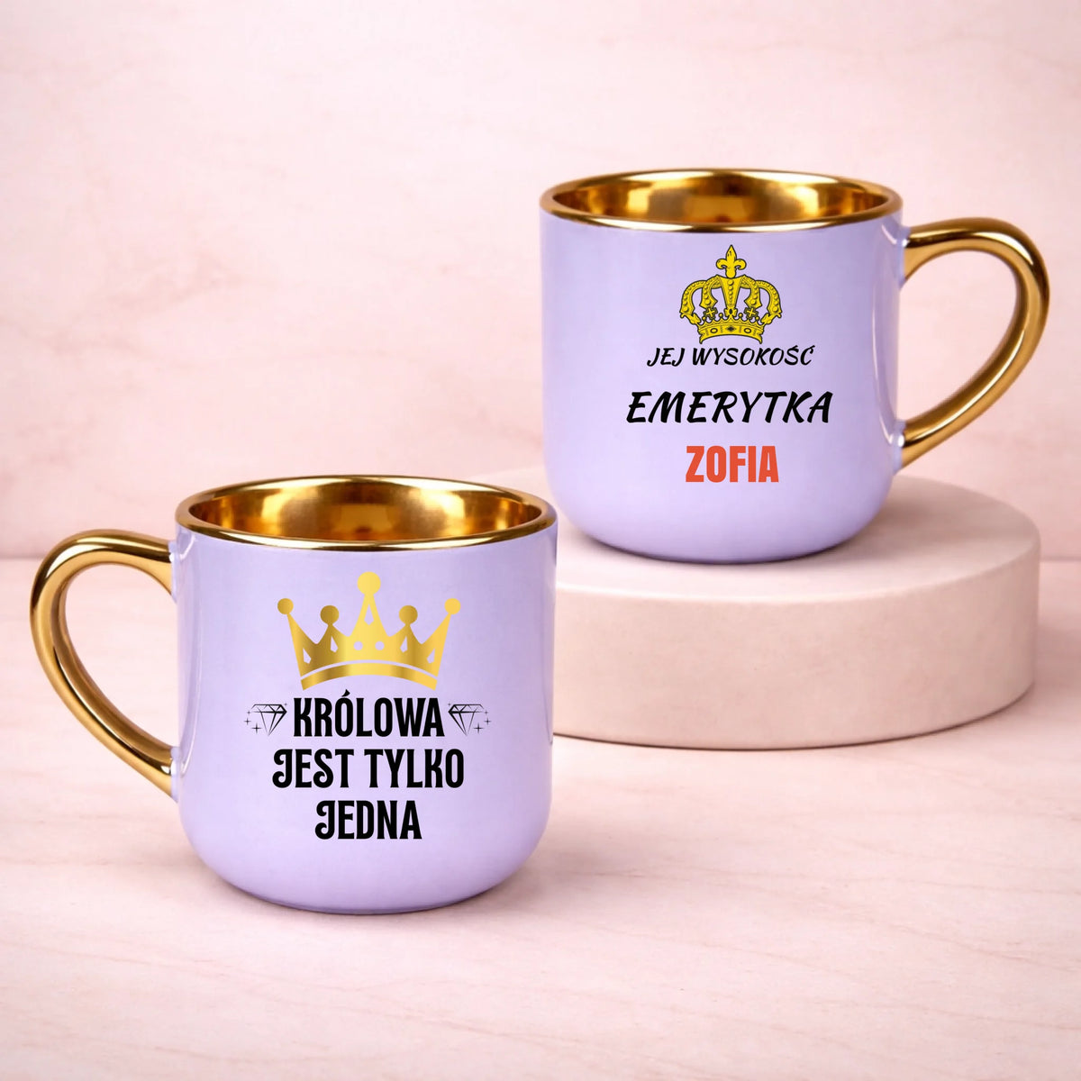kubek z własnym nadrukiem 400ml personalizowane prezenty pl fioletowy