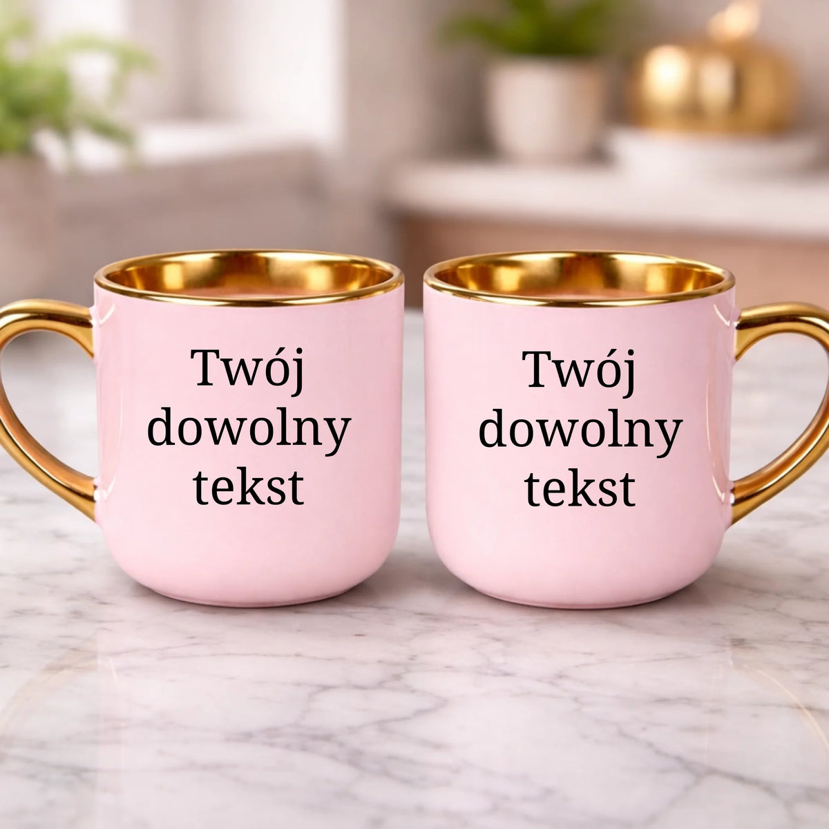 kubek z własnym nadrukiem 400ml personalizowane prezenty pl różowy