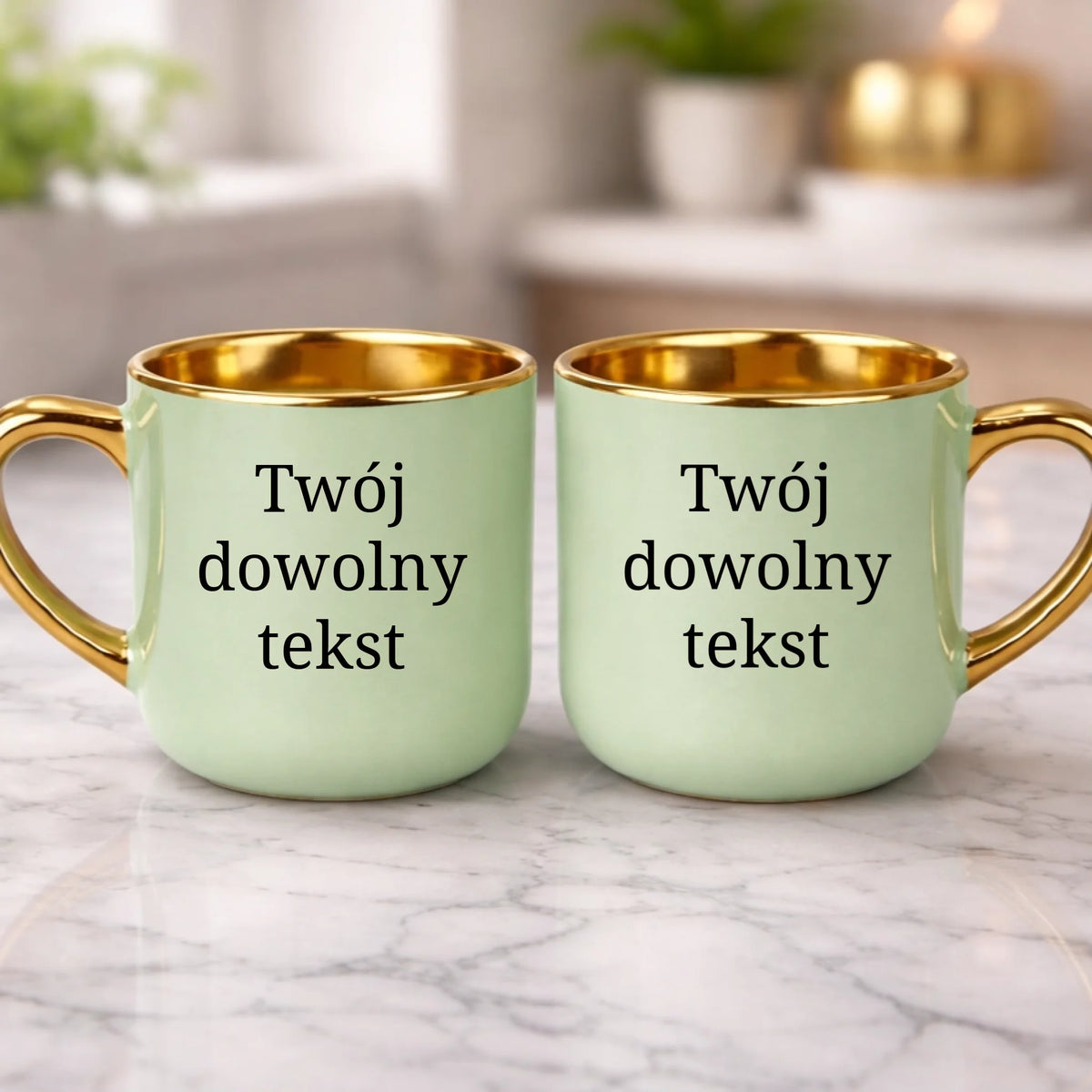 kubek z własnym nadrukiem 400ml personalizowane prezenty pl zielony