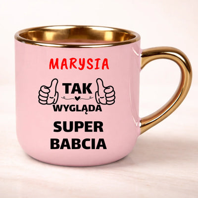 Prezent dla Babci kubek z nadrukiem tak wygląda super babcia