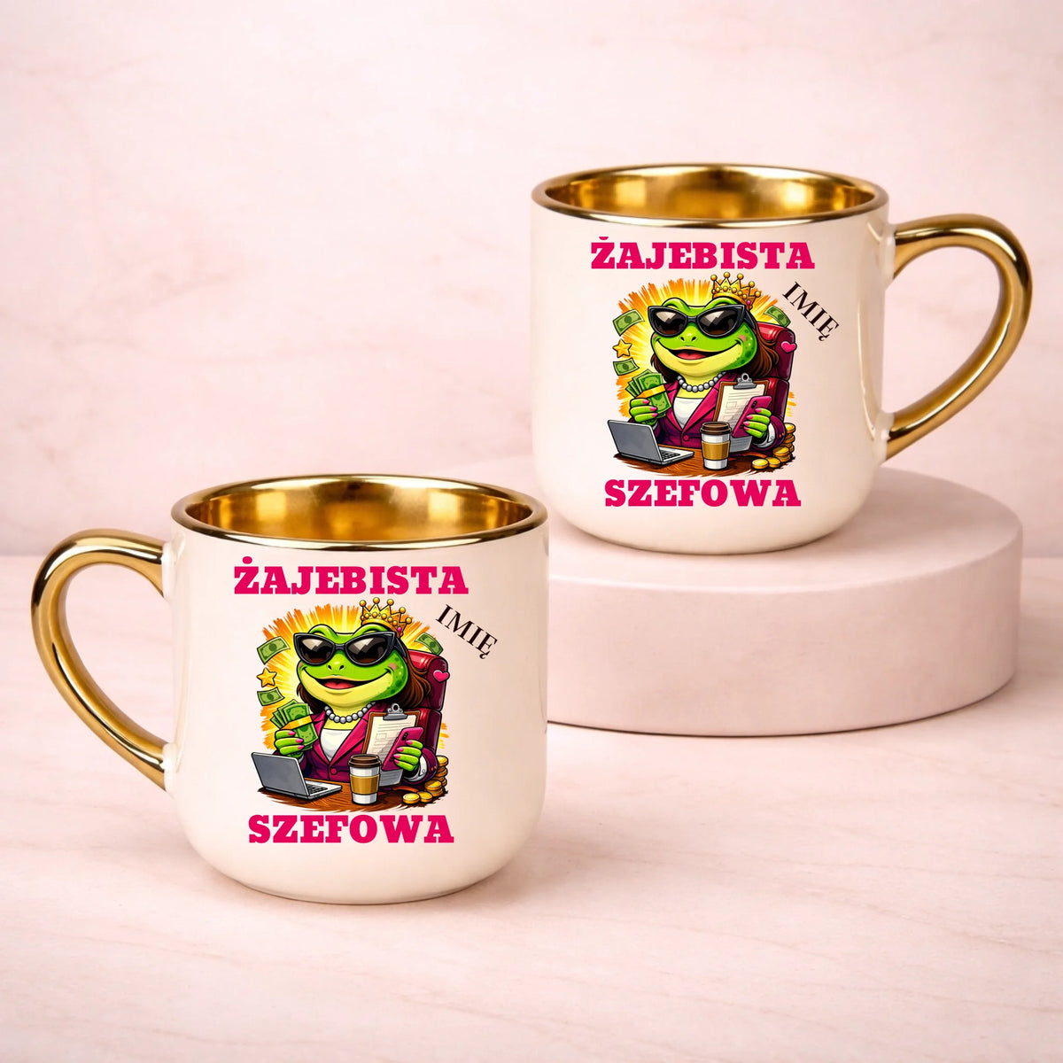 kubek z własnym nadrukiem 400ml personalizowane prezenty pl kremowy