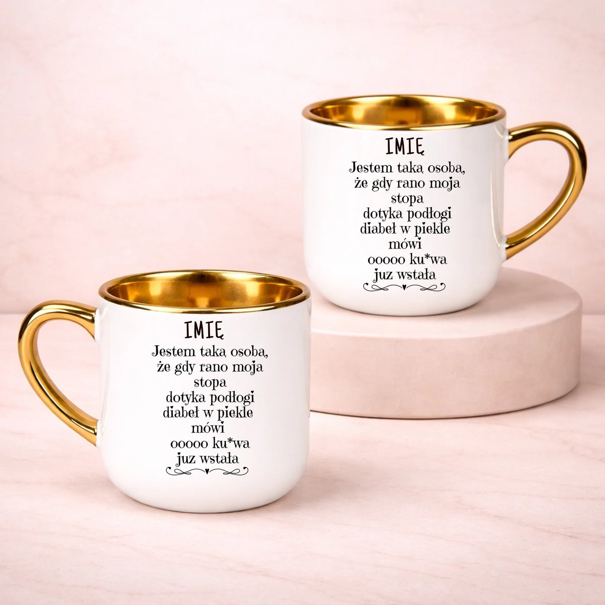 kubek z własnym nadrukiem 400ml personalizowane prezenty pl bialy