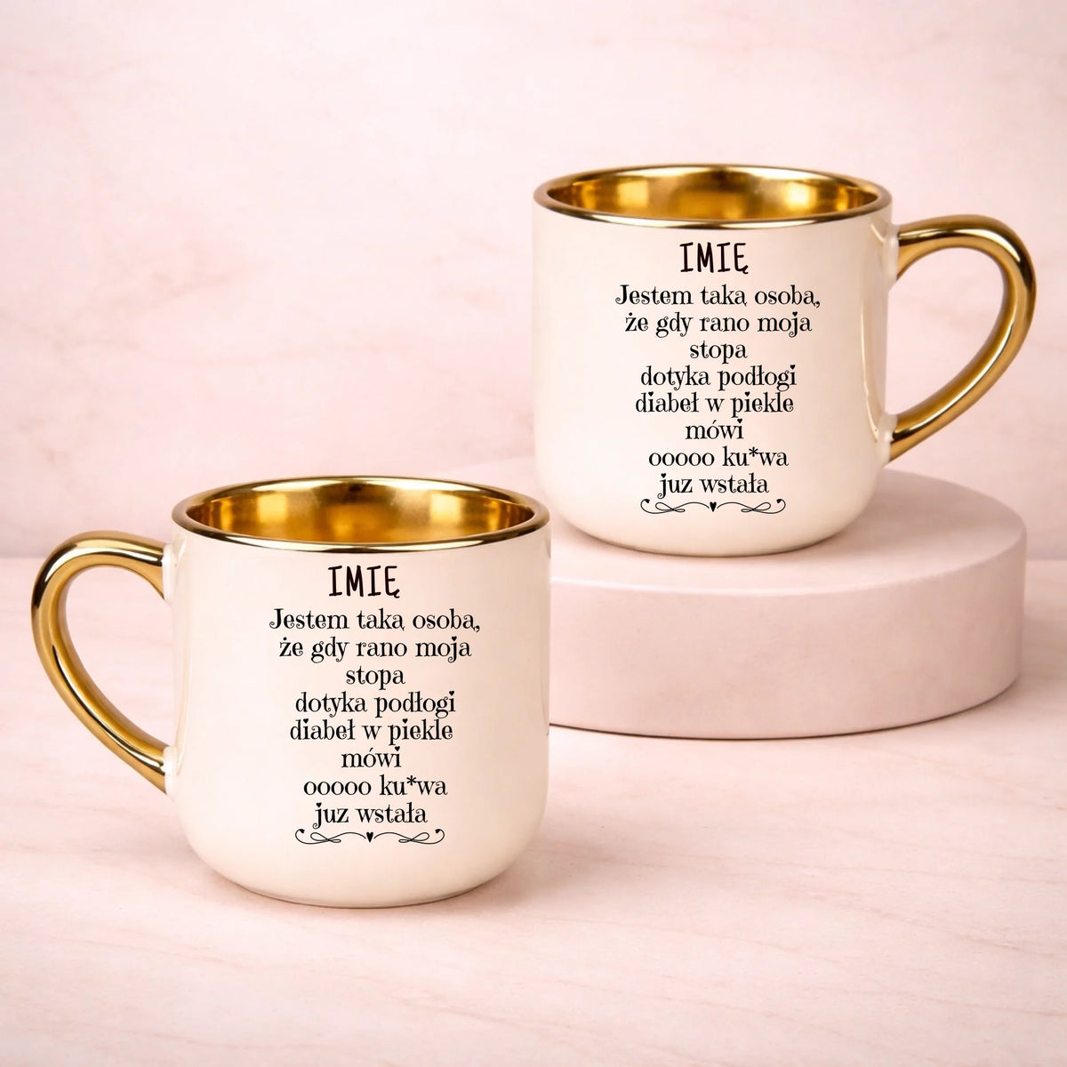kubek z własnym nadrukiem 400ml personalizowane prezenty pl kremowy