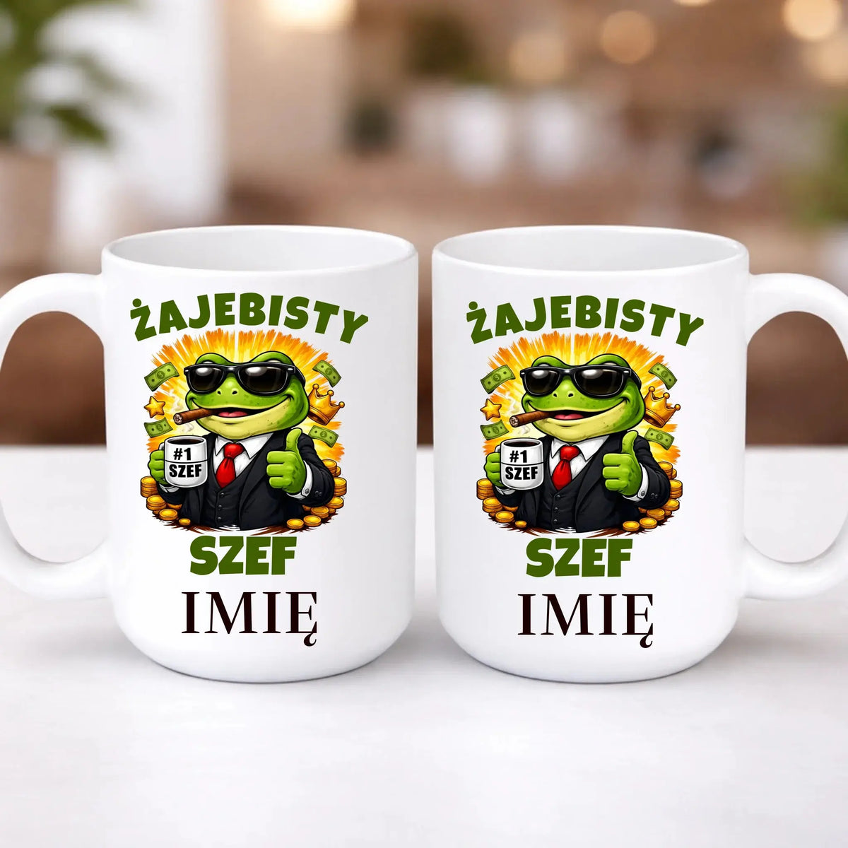 kubek z własnym nadrukiem 440ml personalizowane prezenty pl bialy
