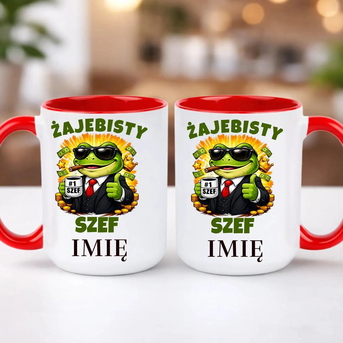 kubek z własnym nadrukiem 440ml personalizowane prezenty pl czerwony