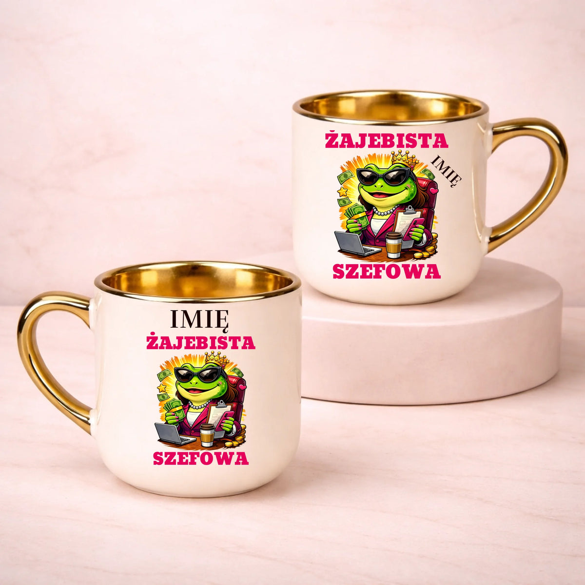 kubek z własnym nadrukiem 400ml personalizowane prezenty pl kremowy