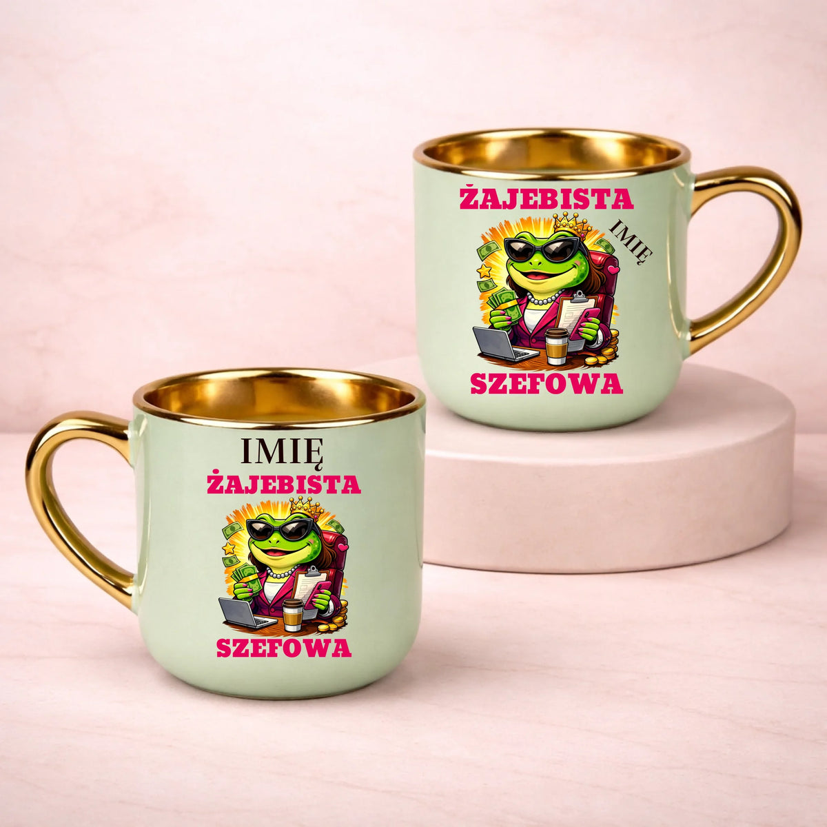 kubek z własnym nadrukiem 400ml personalizowane prezenty pl zielony