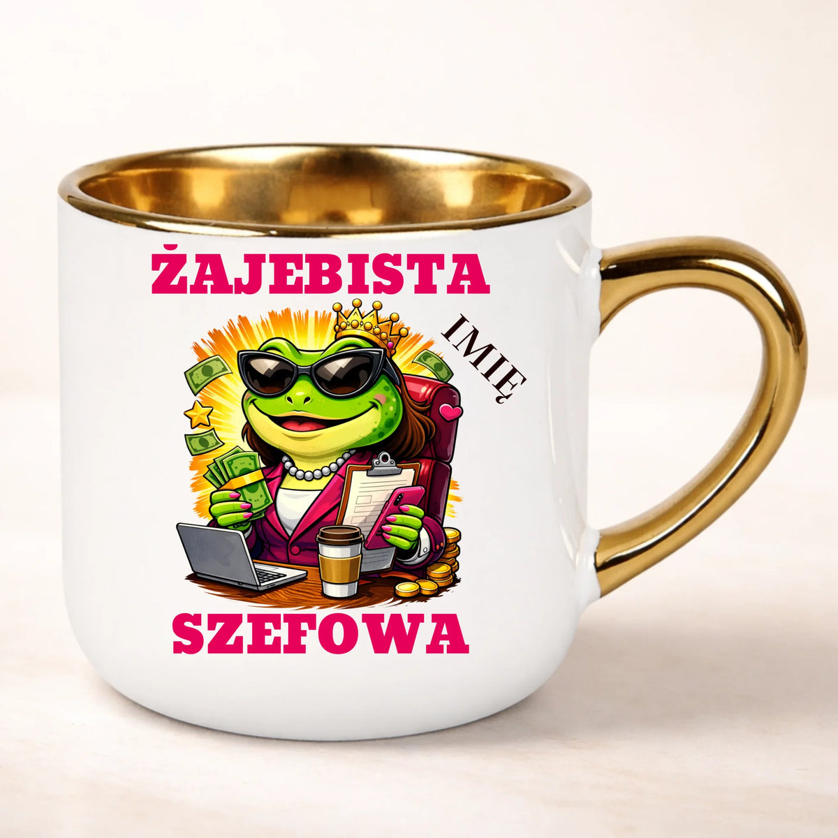 kubek personalizowany z nadrukiem 400ml biały