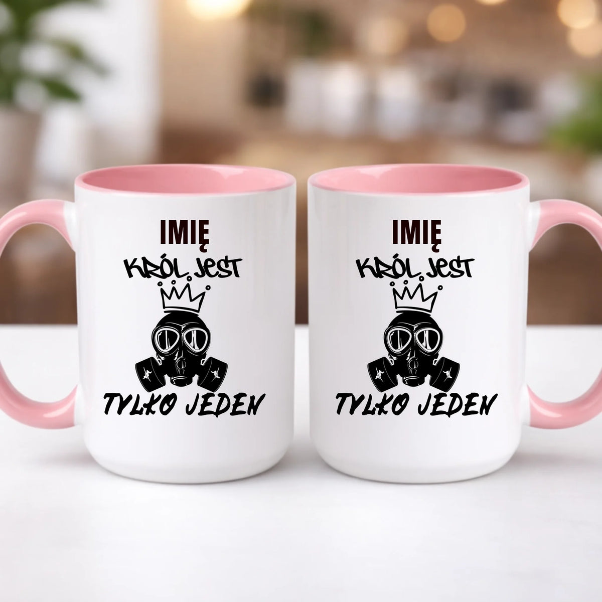 kubek z własnym nadrukiem 440ml personalizowane prezenty pl różowy