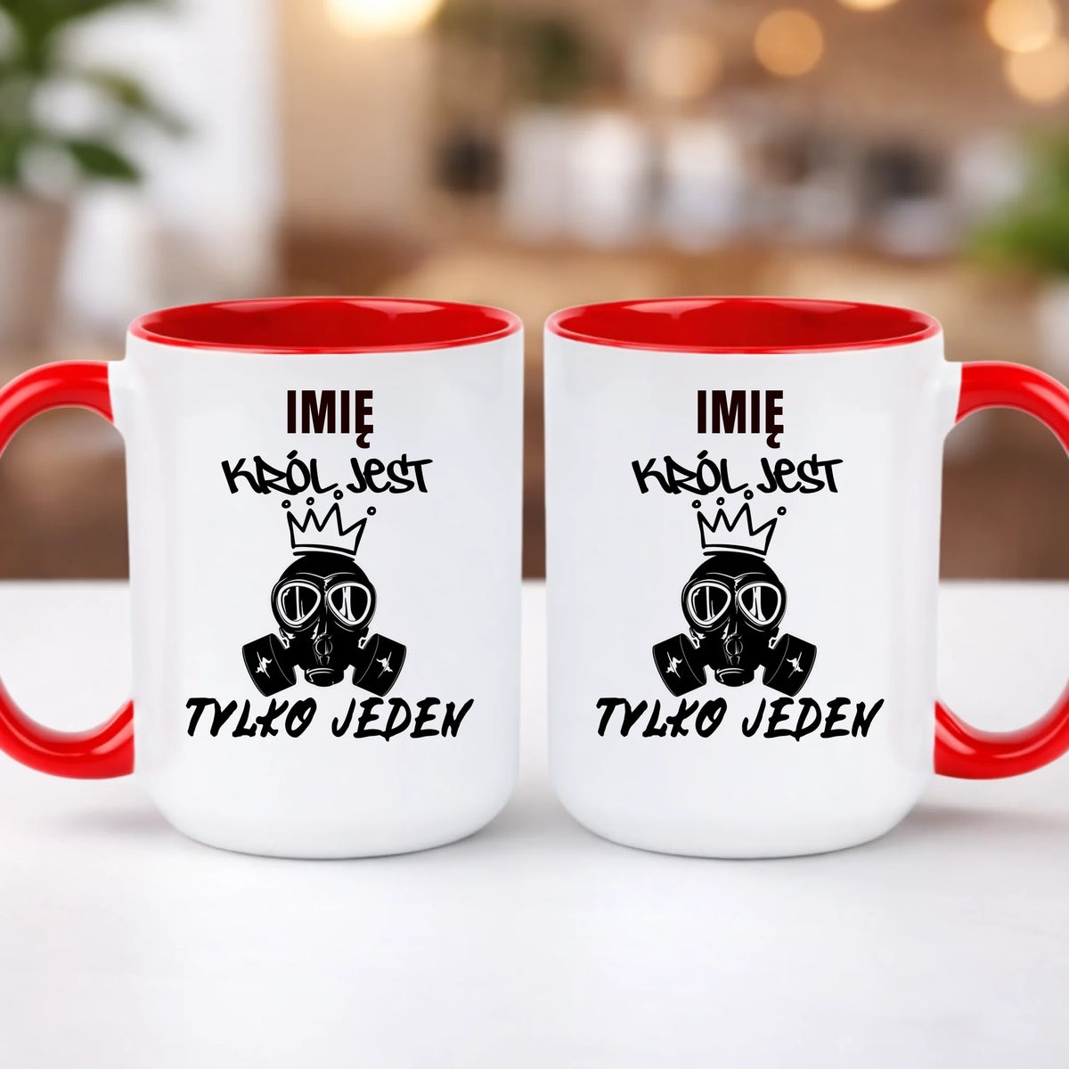 kubek z własnym nadrukiem 440ml personalizowane prezenty pl czerwony