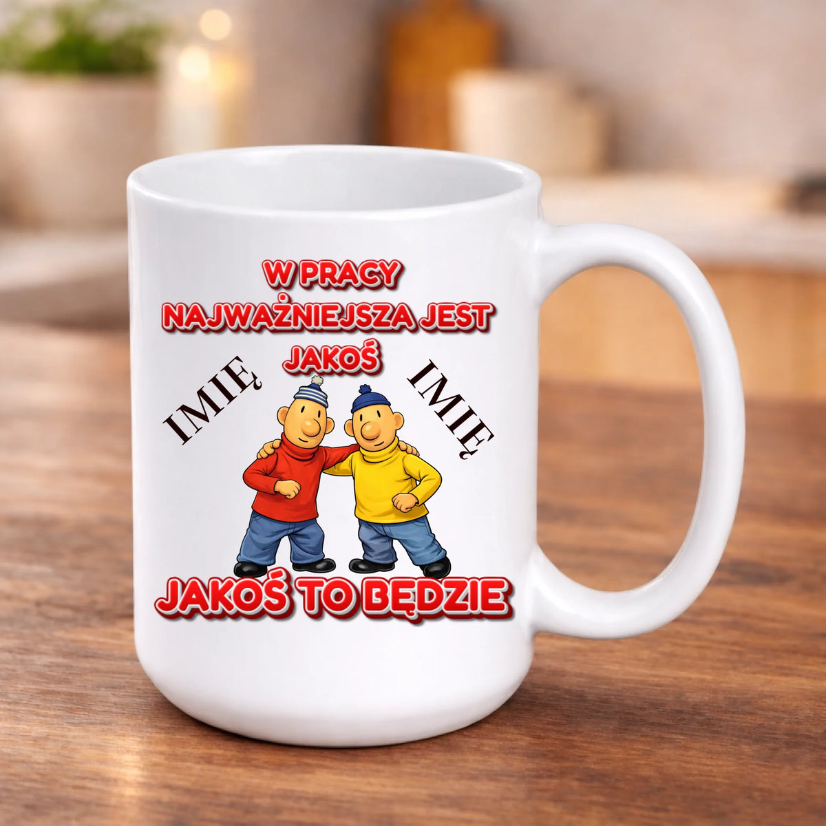 kubek z własnym nadrukiem 440ml personalizowane prezenty pl bialy