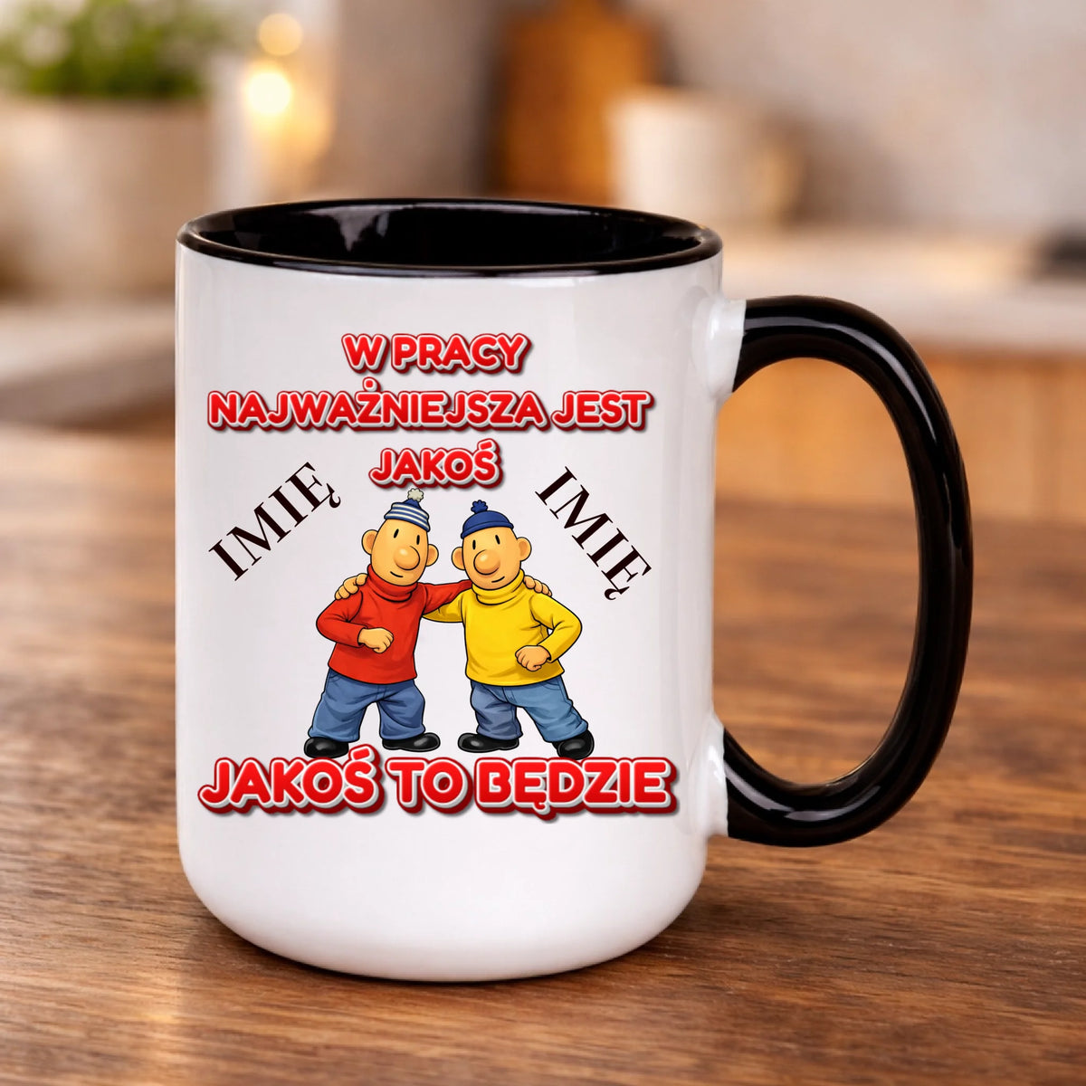kubek z własnym nadrukiem 440ml personalizowane prezenty pl czarny