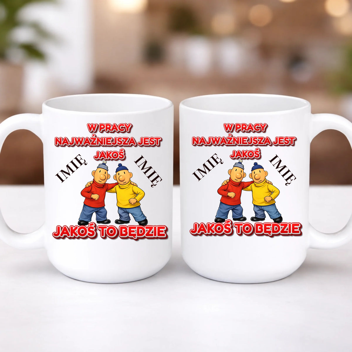 kubek z własnym nadrukiem 440ml personalizowane prezenty pl bialy