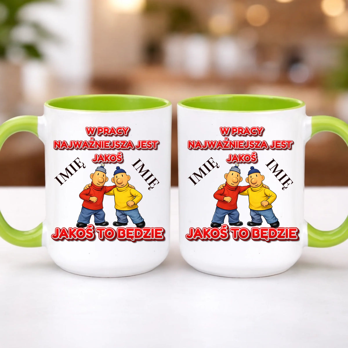 kubek z własnym nadrukiem 440ml personalizowane prezenty pl zielony
