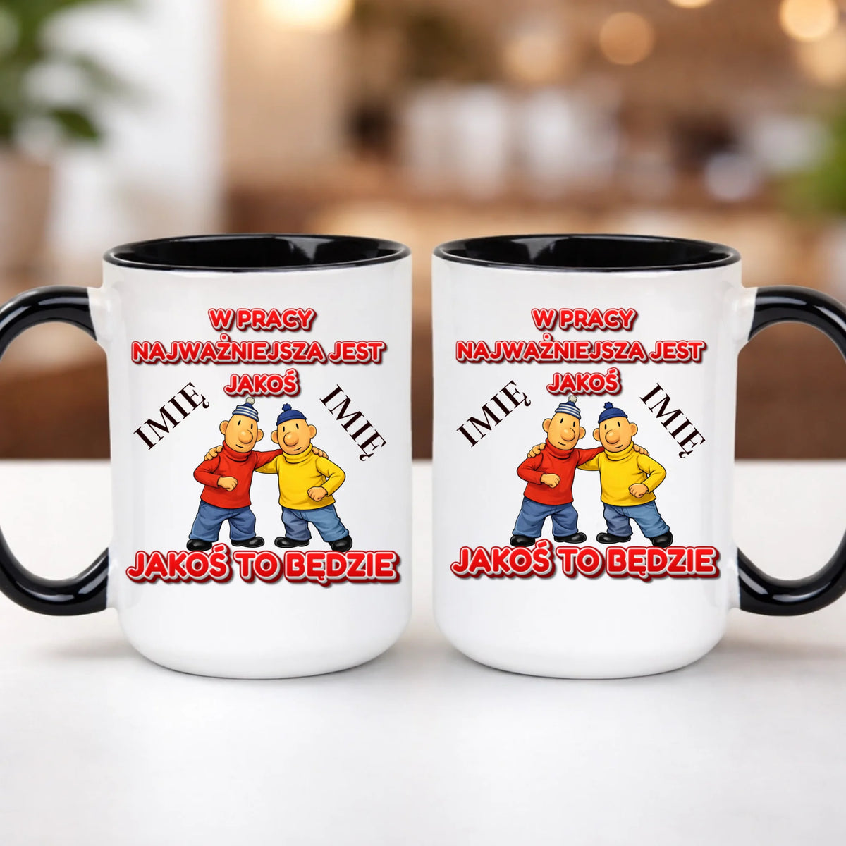 kubek z własnym nadrukiem 440ml personalizowane prezenty pl czarny
