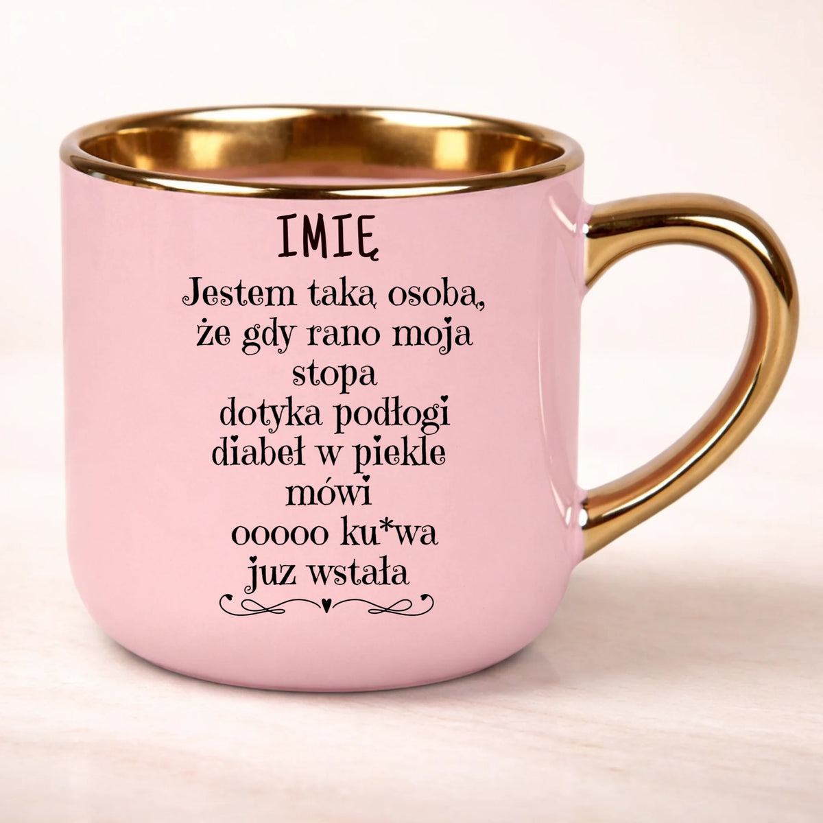 kubek personalizowany z nadrukiem 400ml rozowy
