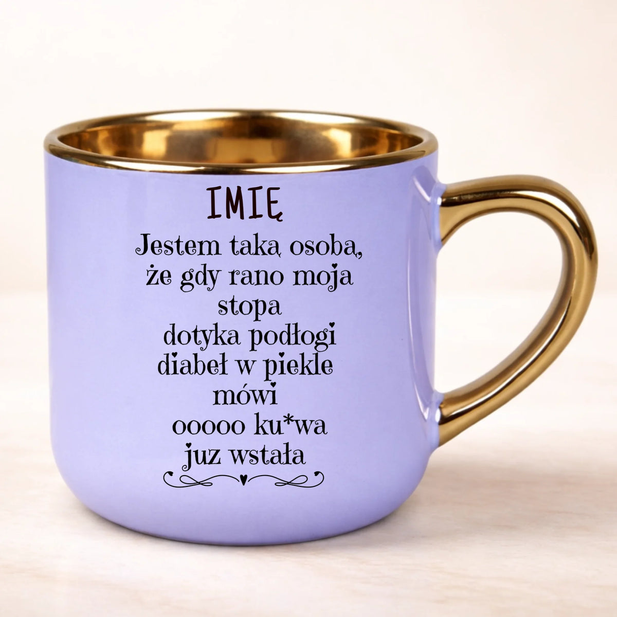 kubek personalizowany z nadrukiem 400ml fioletowy