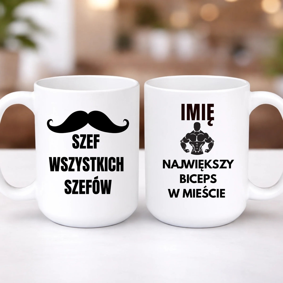 kubek z własnym nadrukiem 440ml personalizowane prezenty pl bialy