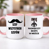 kubek z własnym nadrukiem 440ml personalizowane prezenty pl różowy