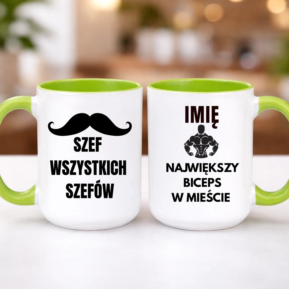 kubek z własnym nadrukiem 440ml personalizowane prezenty pl zielony