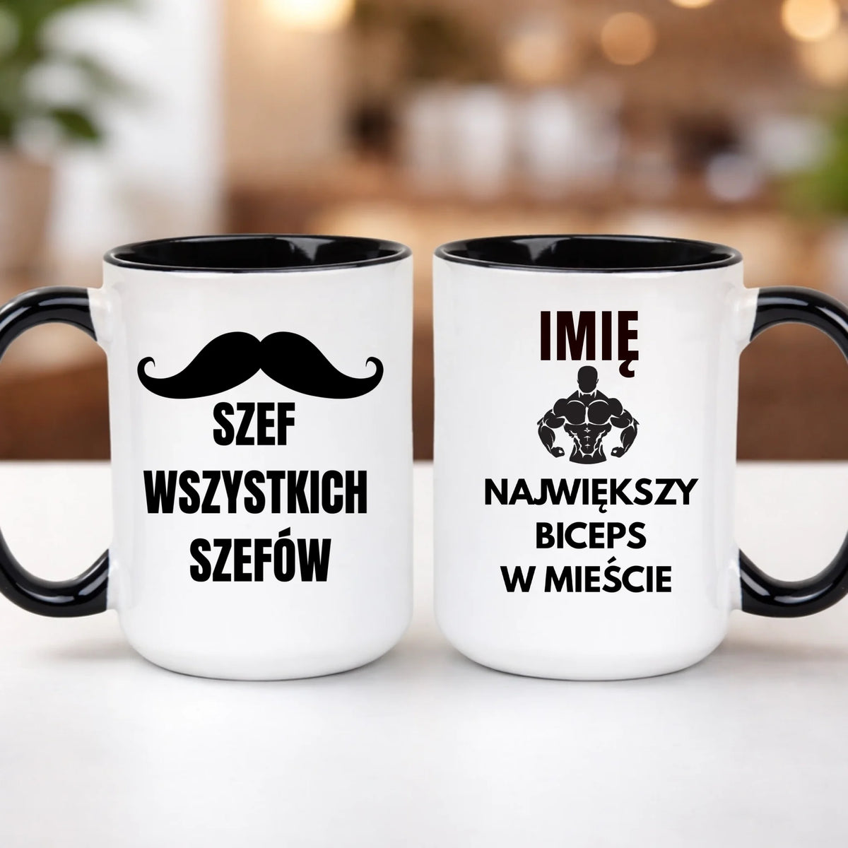 kubek z własnym nadrukiem 440ml personalizowane prezenty pl czarny